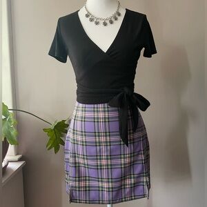 J Galt Purple Plaid Mini Skirt — Classic Tartan Style